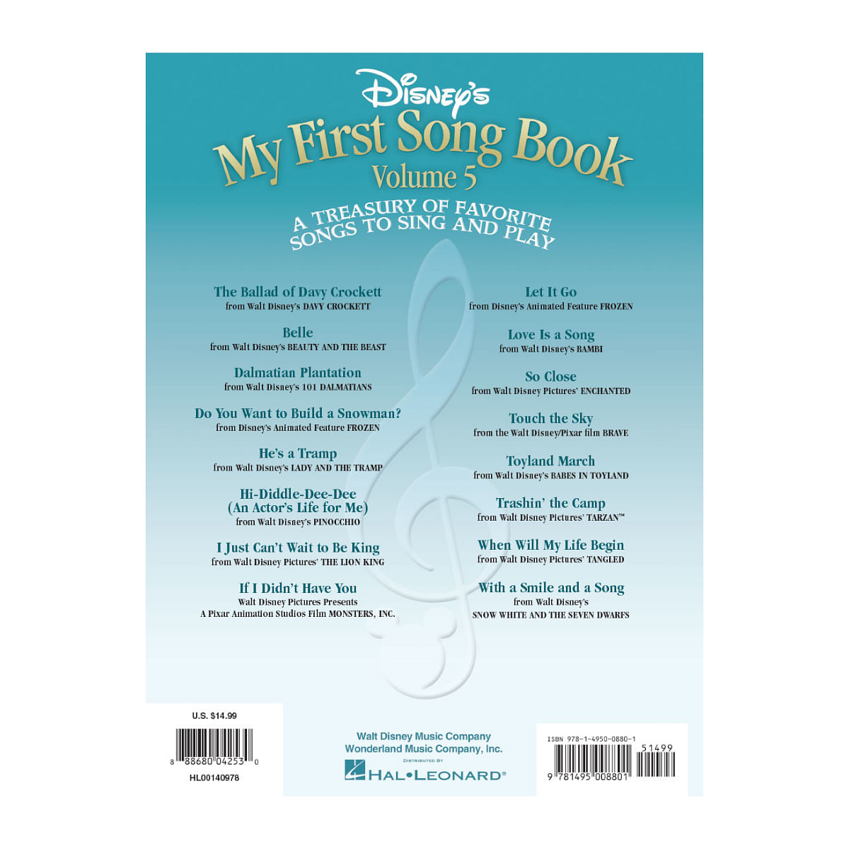 Disney's My First Song Book - A Treasury of Favorite Songs to Sing