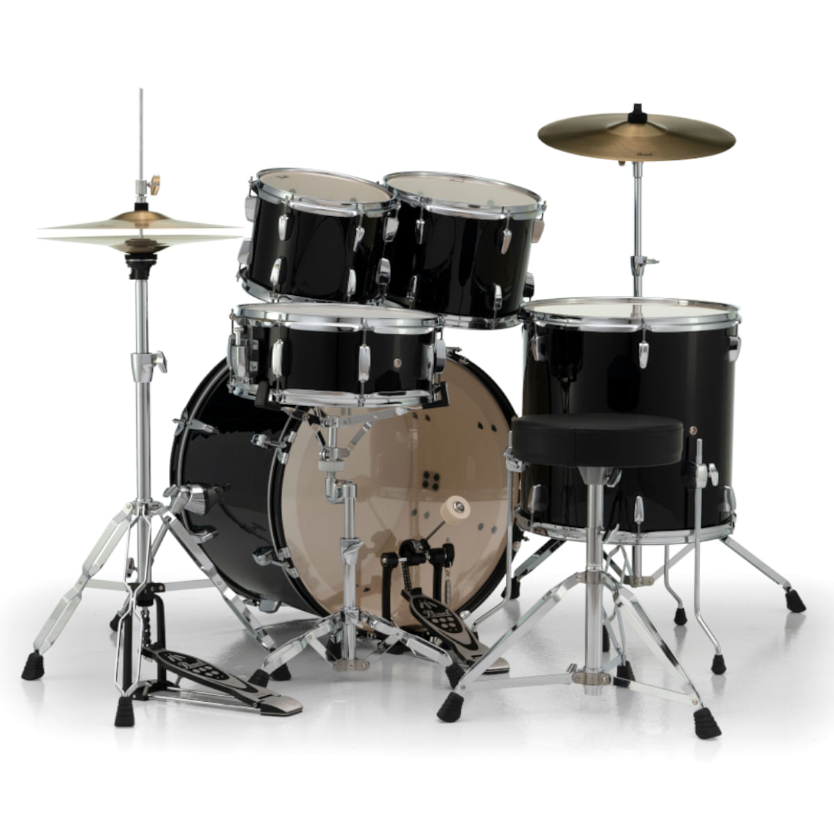 Pearl, Drum Set, 5 Pcs, Roadshow, W/Stands & Cymbals -Jet Black RS525SC/C  (31)