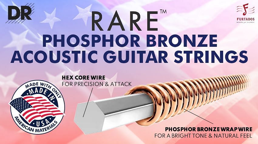 RARE Phosphor Bronze Acoustic Guitar Strings By DR Strings